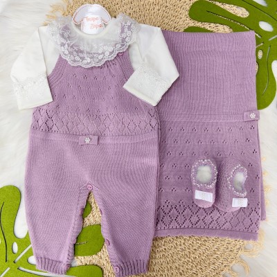  Saída de Maternidade Taylor Perolada - Lilás